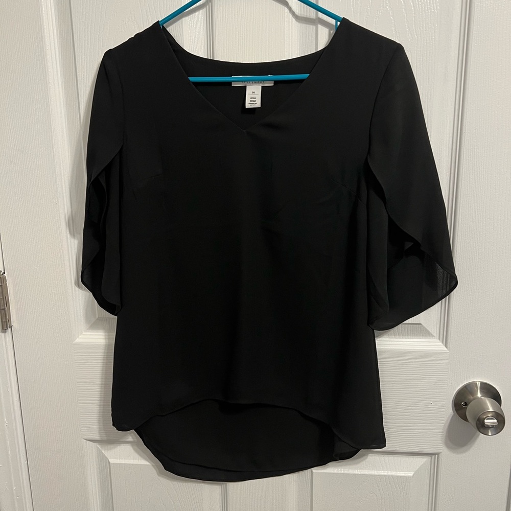 Black WHBM blouse- NWOT size 00